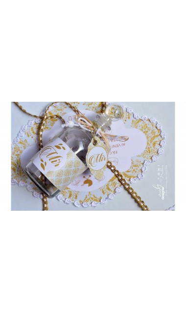 Trusou de botez de lux cu gold si verde menta si motive baroc Luxury 23